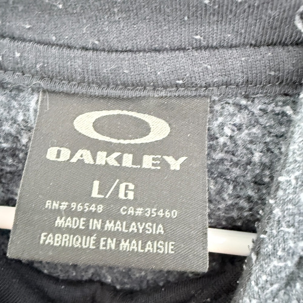 Oakley Hoodie Mens L Gray Sweatshirt Pullover Fleece Logo Embroidered - Picture 3 of 8